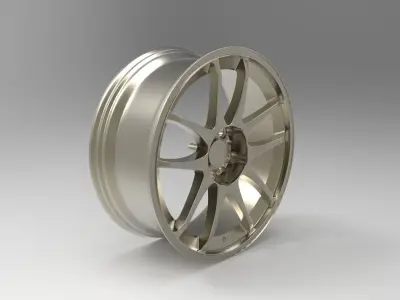 Sports Car Wheel Rim -TENZO DC5- Low-poly 3D model