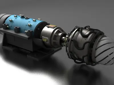 turbofan engine Falcon supersonic sectioned  3D model