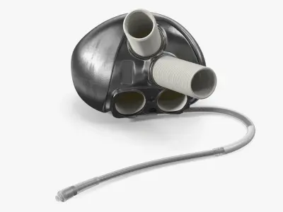 Implantable Heart Replacement Device with Rigid Housing 3D model