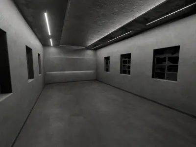 Ruined Damaged Building Low-poly 3D model