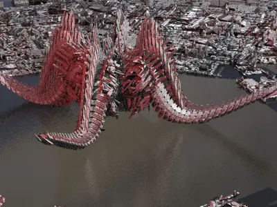 Robot Dino Spine big structure 3D model