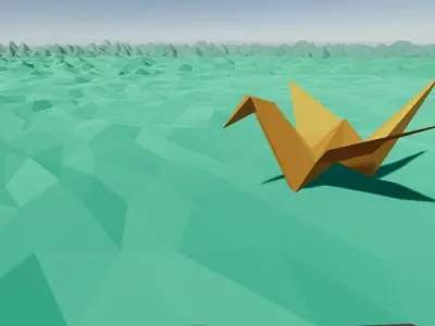 Origami Crane Free low-poly 3D model