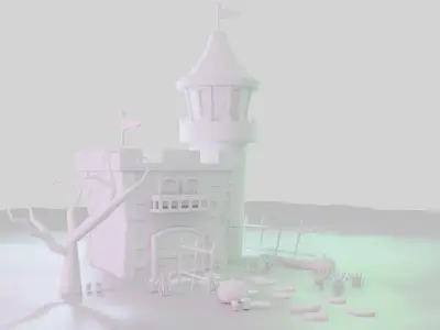 Halloween Castle Low-poly 3D model
