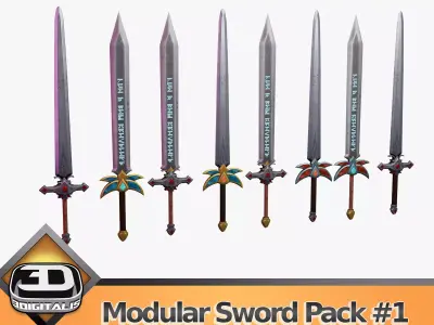 Modular Sword Pack 1 Low-poly 3D model