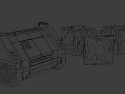 Scifi containers 3D model