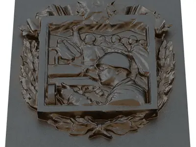 War Bas-relief Soldiers Going to Attack 3D model