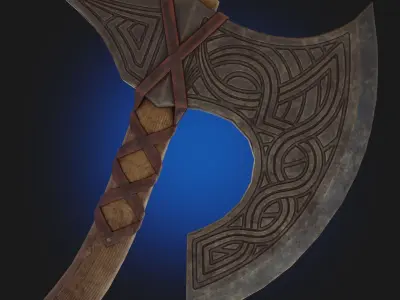 Axe Low-Poly Game Ready viking Free low-poly 3D model