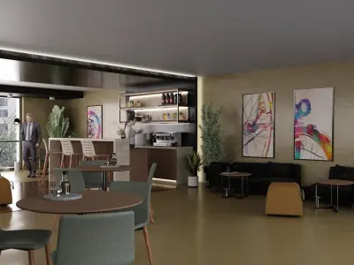 Modern Cafe Design Free 3D model