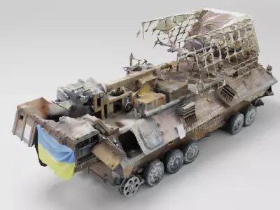 Russian SPR-2M Rtut-BM destroyed by Ukrainian army 3D model