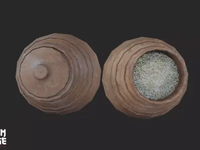 Medieval Storage Pot Pack Low-poly 3D model