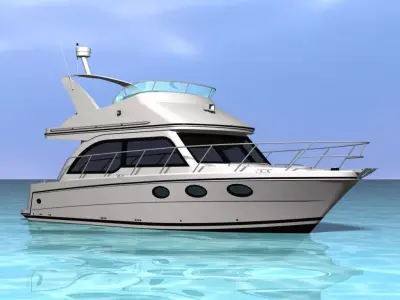 Cabin Cruiser Boat 3D model