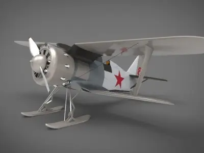 Aircraft  Polikarpov I-153 3D model