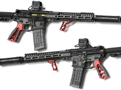 AR 15 SLR Low-poly 3D model