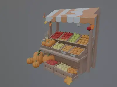 vegetable vendor Free 3D model