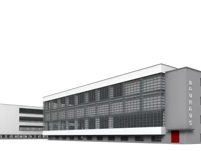 Bauhaus floor plan of house 3D model