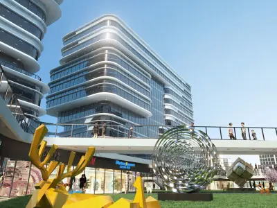 Commercial CBD shopping malls 3D model