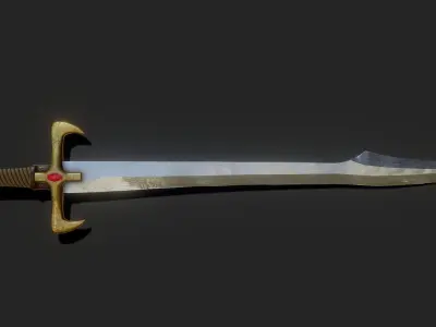 Free turkic fantasy sword Free low-poly 3D model