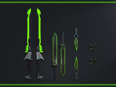 SciFi Melee Weapons Pack Low-poly 3D model