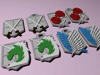 Shingeki no Kyojin Emblems 3d printable 3D print model