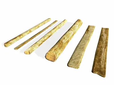 Lumber Kit - Rough-Hewn Texture Low-poly 3D model