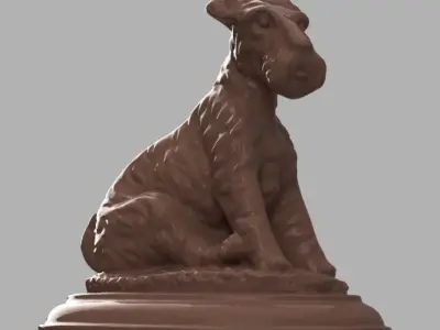Chien irish terrier statue 3D print model