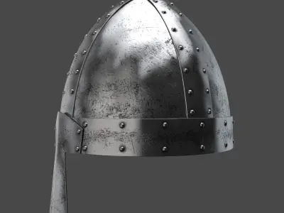Medieval helmet Low-poly 3D model