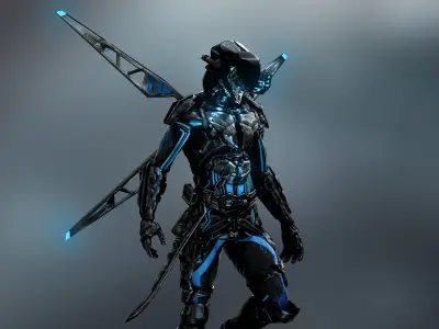 Sci Fi Paratrooper Low-poly 3D model