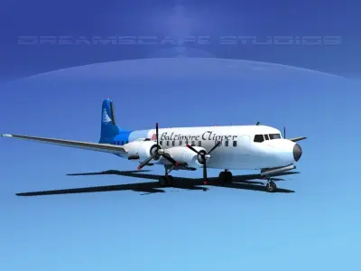 Douglas DC-7B Baltimore Clipper 3D model