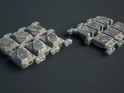 T156 Tracks M1 Abrams Tank Low-poly 3D model