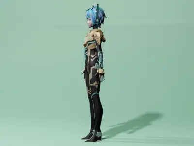 Cyber Boy Low-poly 3D model