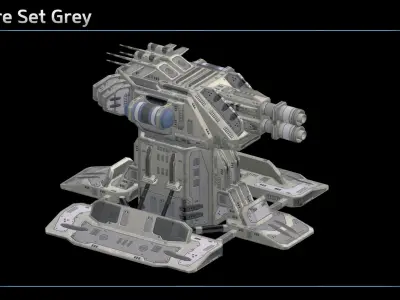 Flamer Turret Low-poly 3D model