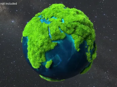 Eco Globe Planet Model Fur 3D model