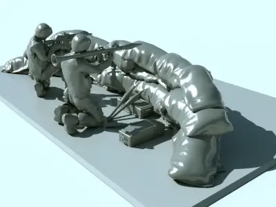 Soldier and trench for print 3D print model