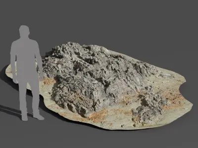  Large Rough Beach Rock Model 