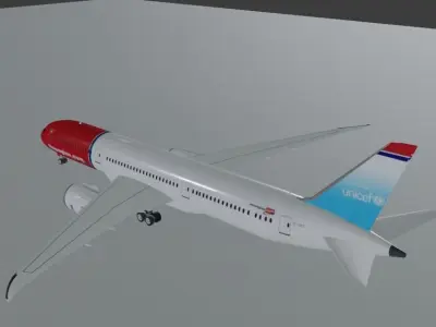 Norwegian Boeing 787-9 dreamliner 3d model Low-poly 3D model