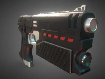 Gun Dredd Low-poly 3D model