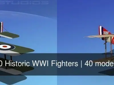 40 Historic WWI Fighters 3D Model Collection