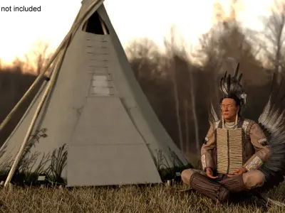 American Indian Rigged 3D model