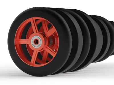 Iron Core Caster Wheel Pack 3D model