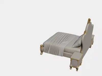 Italian concept bed and two dresser 3D model set Free 3D model