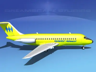Douglas DC-9-20 Hughes Air West 3D model