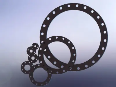 EN 1092-1 PN16 FLAT FLANGES 3D model