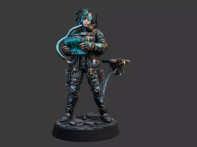 Cyberpunk Hacker STL - 3D Print Miniature 3D print model