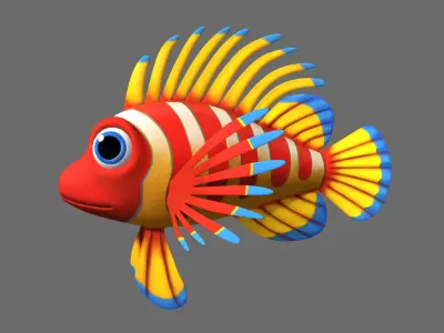 Cartoon Fish04 Rigged 3D model