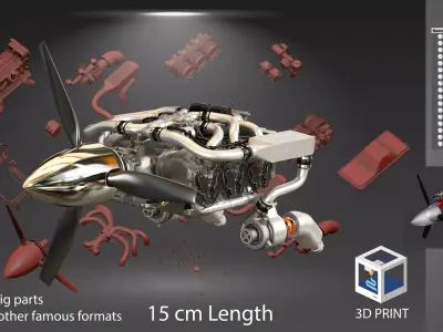 Continental IO 550 engine - Ready for 3d Print - Special Edition 3D print model