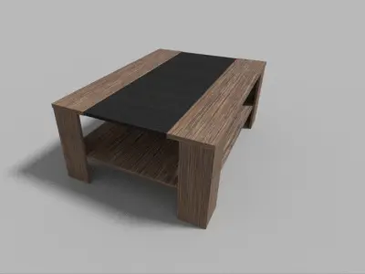 Table coffee with shelf Free low-poly 3D model