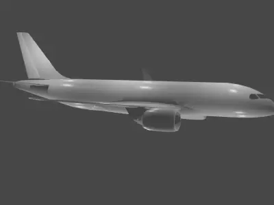 A220-100 airplane flying in sky Low-poly 3D model