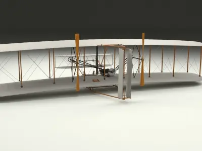 Rigged Wright Flyer 1903 3D model