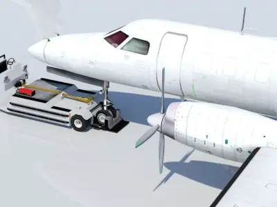 Pushback Lektro 8750 tractor Low Poly  Low-poly 3D model