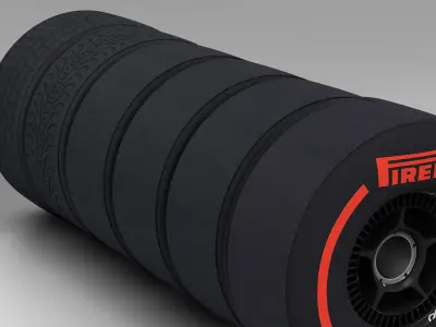 enkei front tyre set Low-poly 3D model